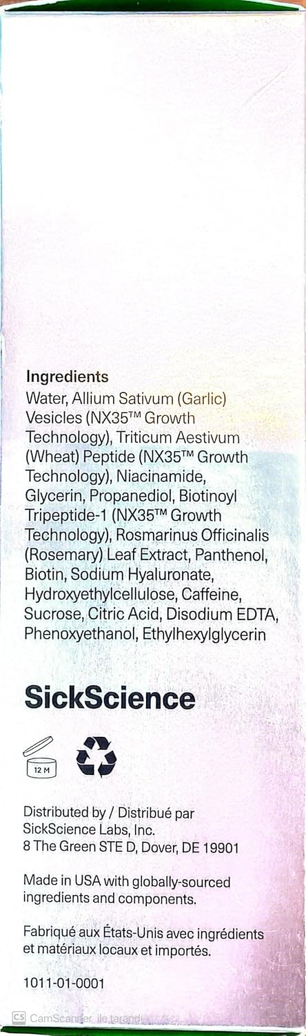 SickScience PowerCycle Exosome Hair Growth Serum - Women & Men, Without Minoxidil, 60mL